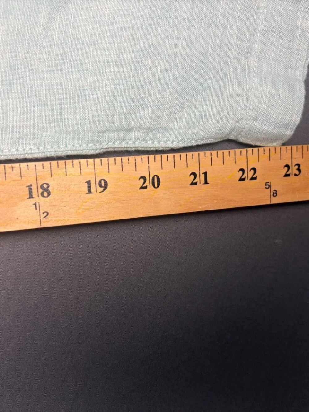 Cynthia Rowley Size L Pure Linen Pull On Wide Leg Crop Pants Light Teal Costal